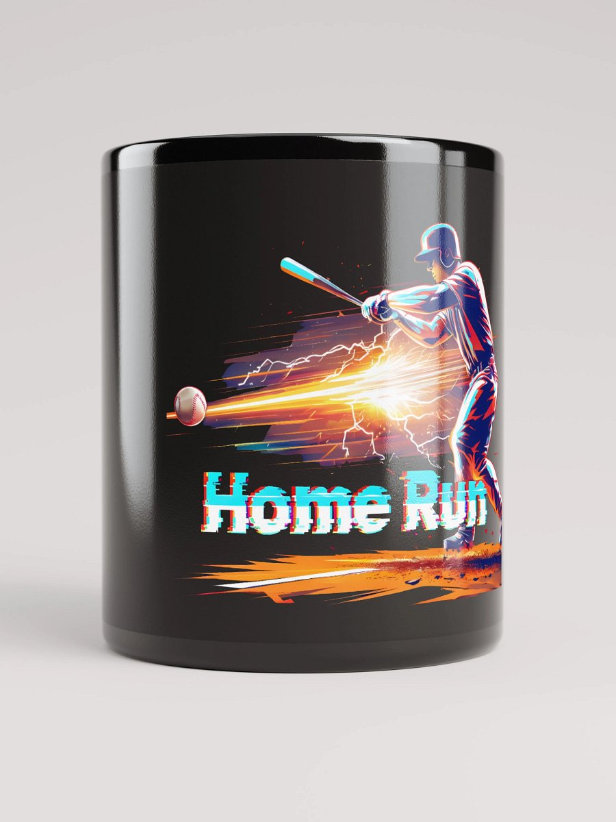 Dynamic Baseball Home Run Art: Glitch-Effect Power Swing Glossy Mug product image (5)
