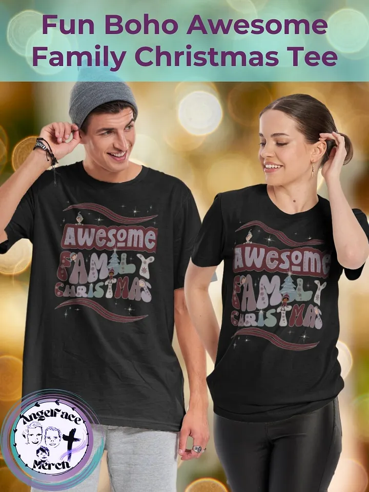 Fun Boho Awesome Family Christmas Tee product image (1)