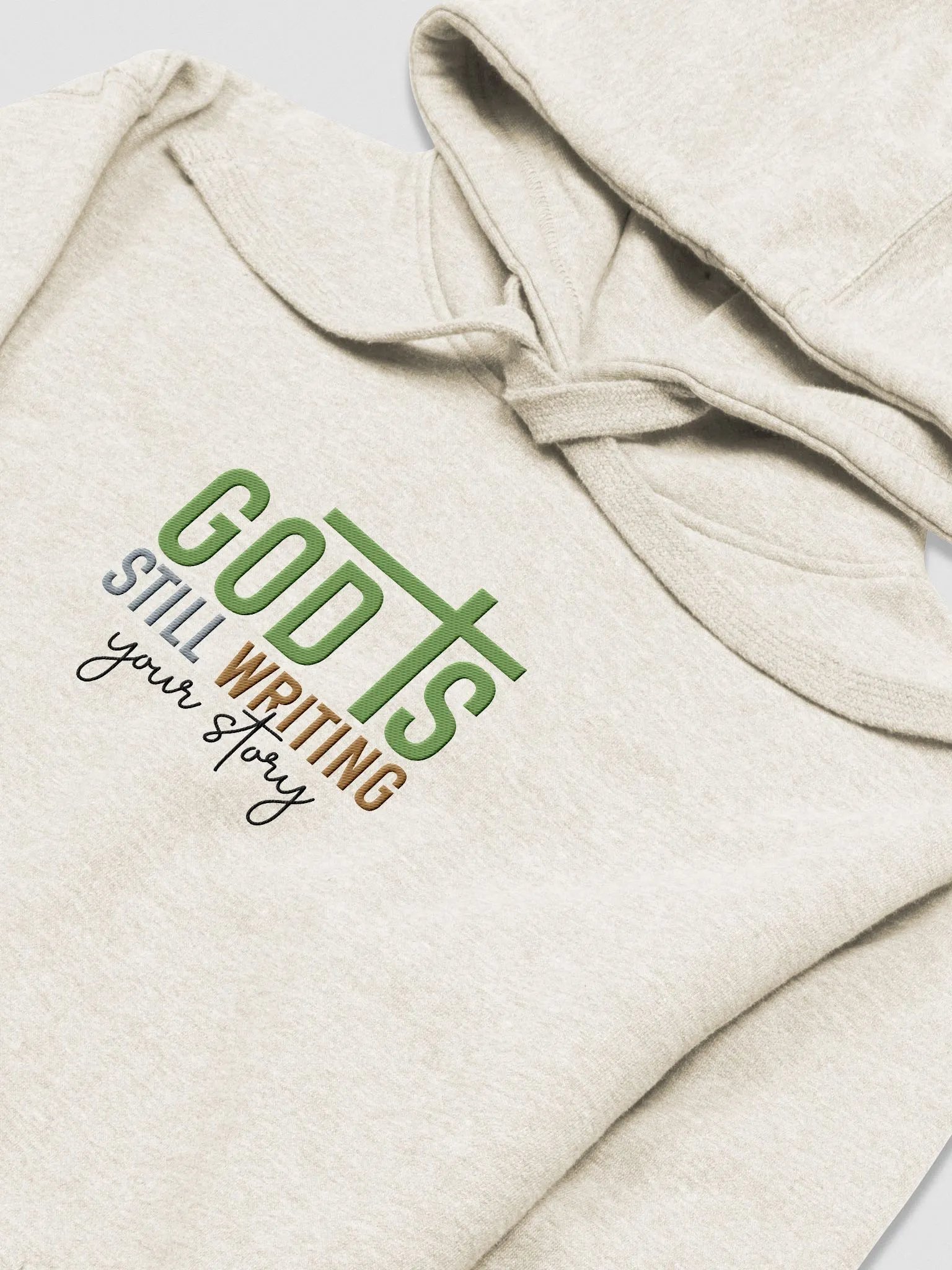 GOD is Still Writing My Story Embroidery Cotton Heritage Unisex Premium Hoodie product image (1)