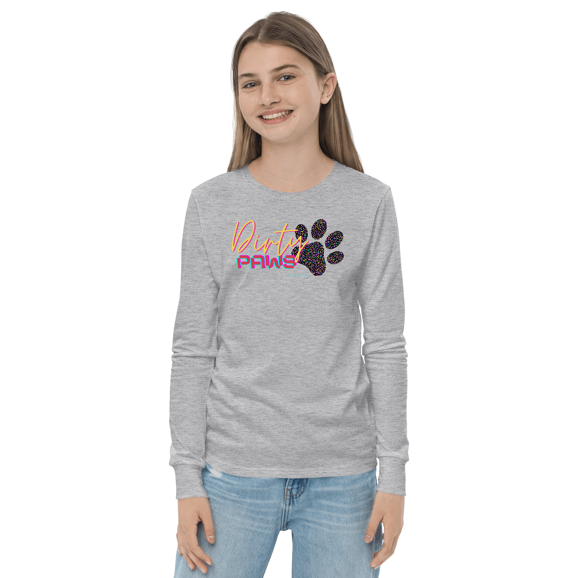 Dirty Paws Long Sleeve Tee - Pink Youth product image (2)