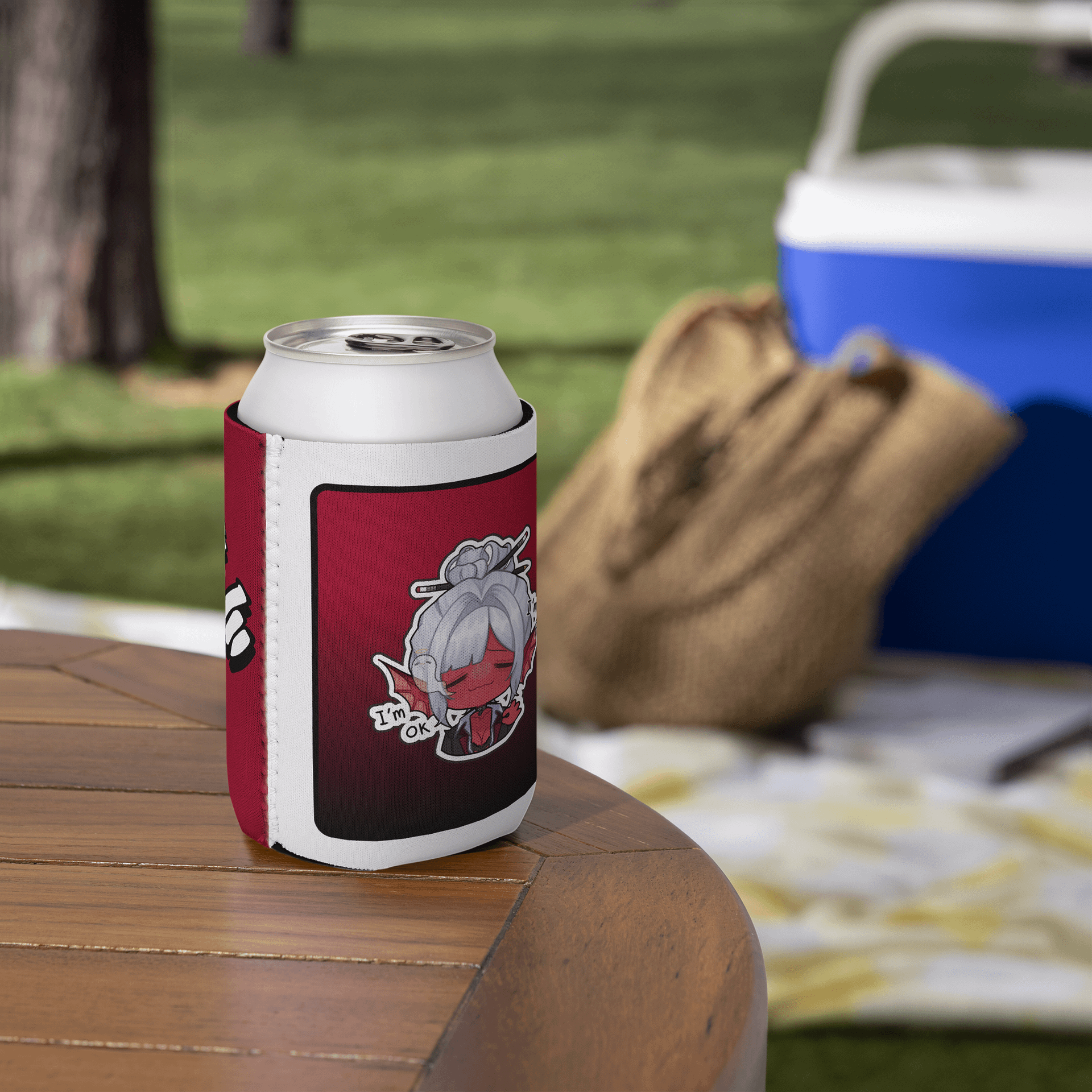 I'm Fine Emote Coozie (Red) product image (6)
