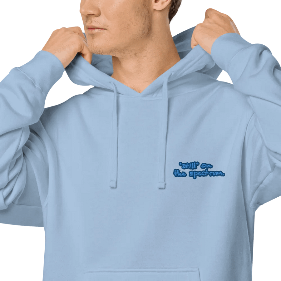 *still* on the spectrum (L.C. creek design) embroidered pigment hoodie product image (7)