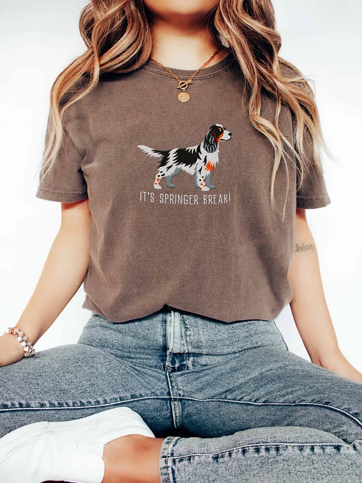 It's Springer Break T-Shirt(Embroidered) of a Springer Spaniel(Tricolor) product image (2)