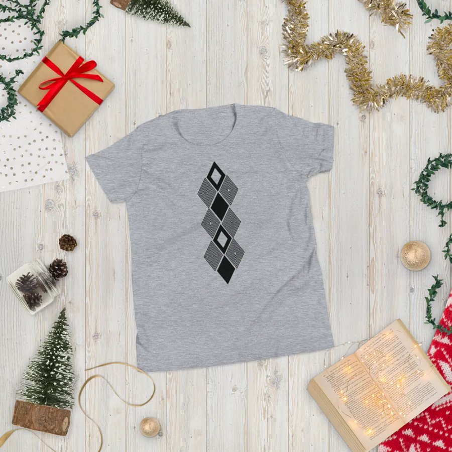 Black and white triangle design Youth T-shirt product image (5)
