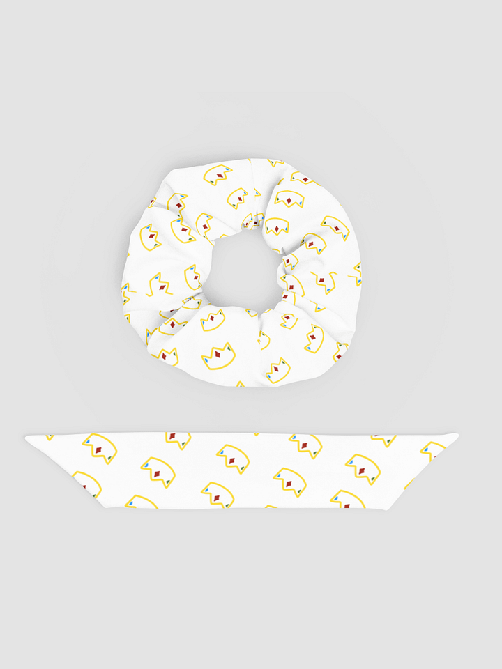 White All-Over Crown Print Scrunchie product image (2)