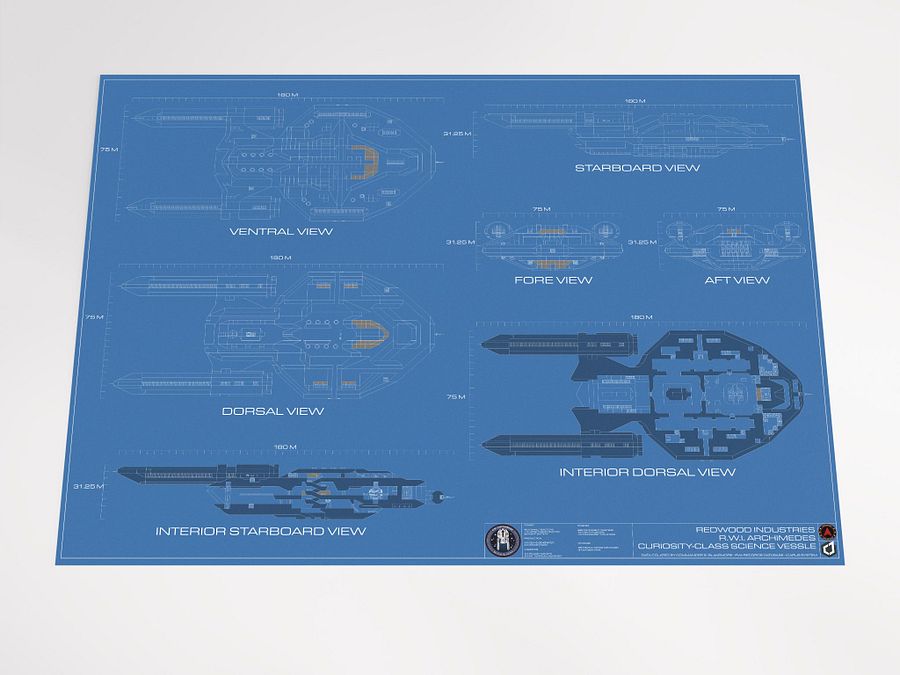 RWI Archimedes Starship Blueprint Poster product image (2)