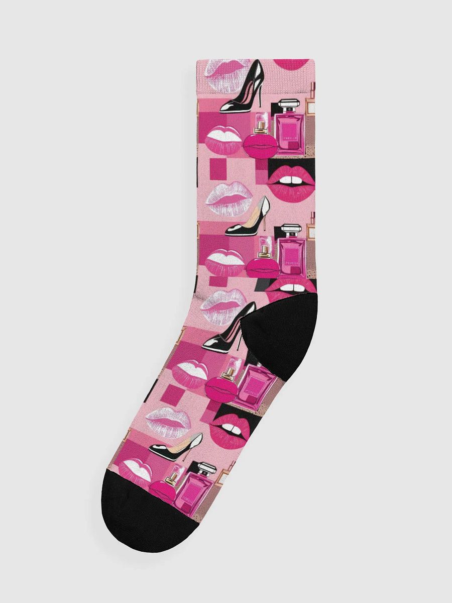 Chic Couture Pink & Black Crew Socks product image (3)