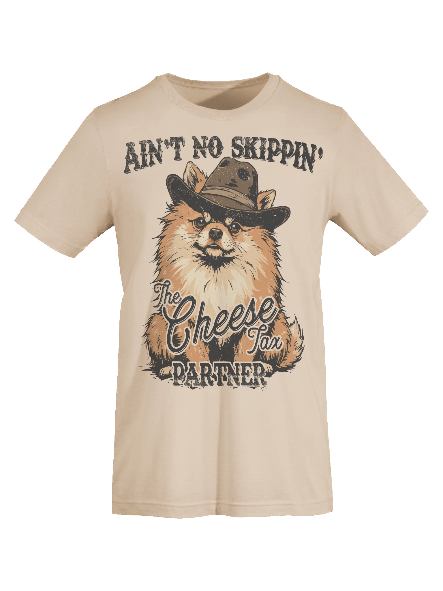 Funny Cheese Tax Sheriff Pomeranian Bella T-Shirt product image (4)