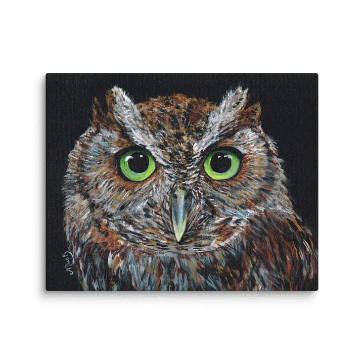 Glowing Eyes Owl Painting Print product image (1)