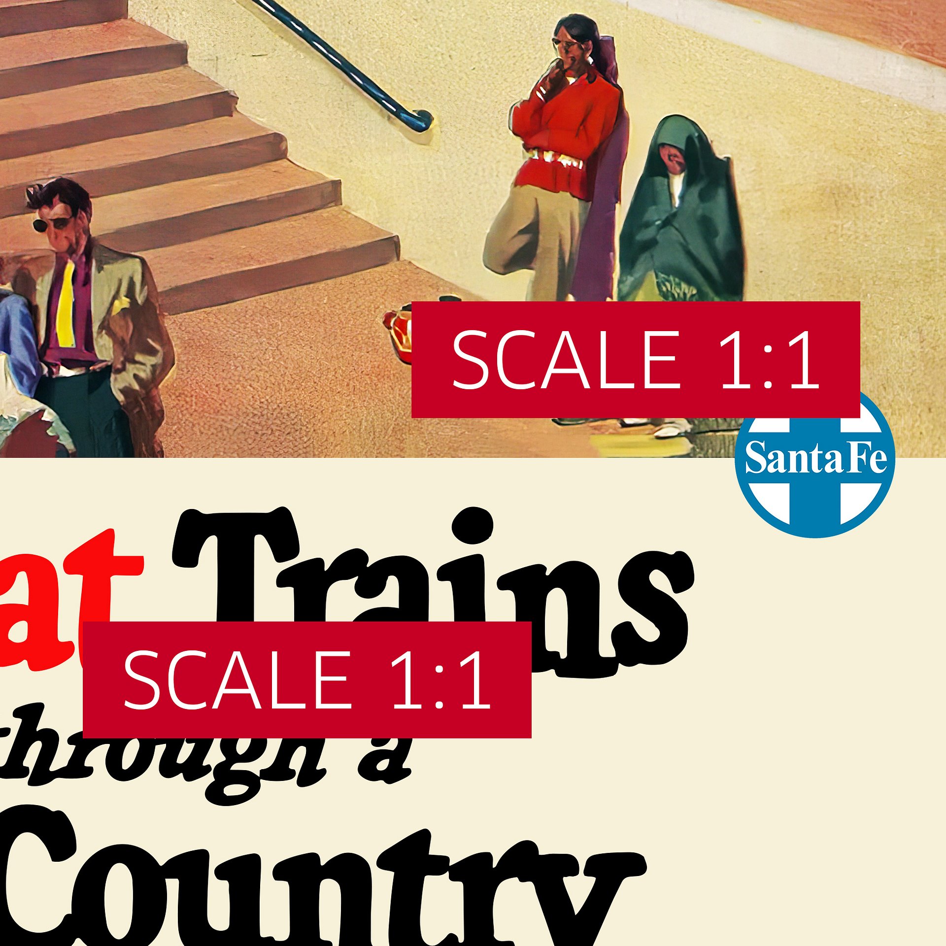 Santa Fe Railway, 1950s — retro train poster, vintage train art, train print, retro travel wall art product image (5)