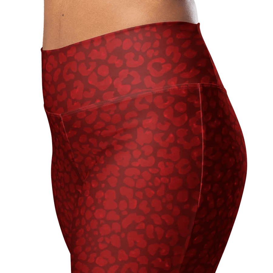Burgundy Leopard Print Flare Leggings product image (3)