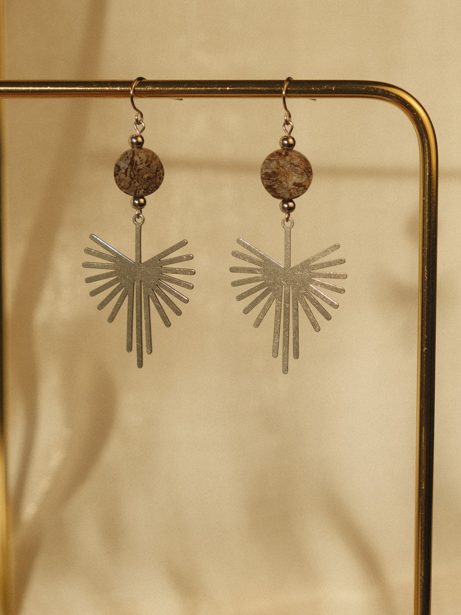 Snowflake Obsidian Sun Earrings product image (3)