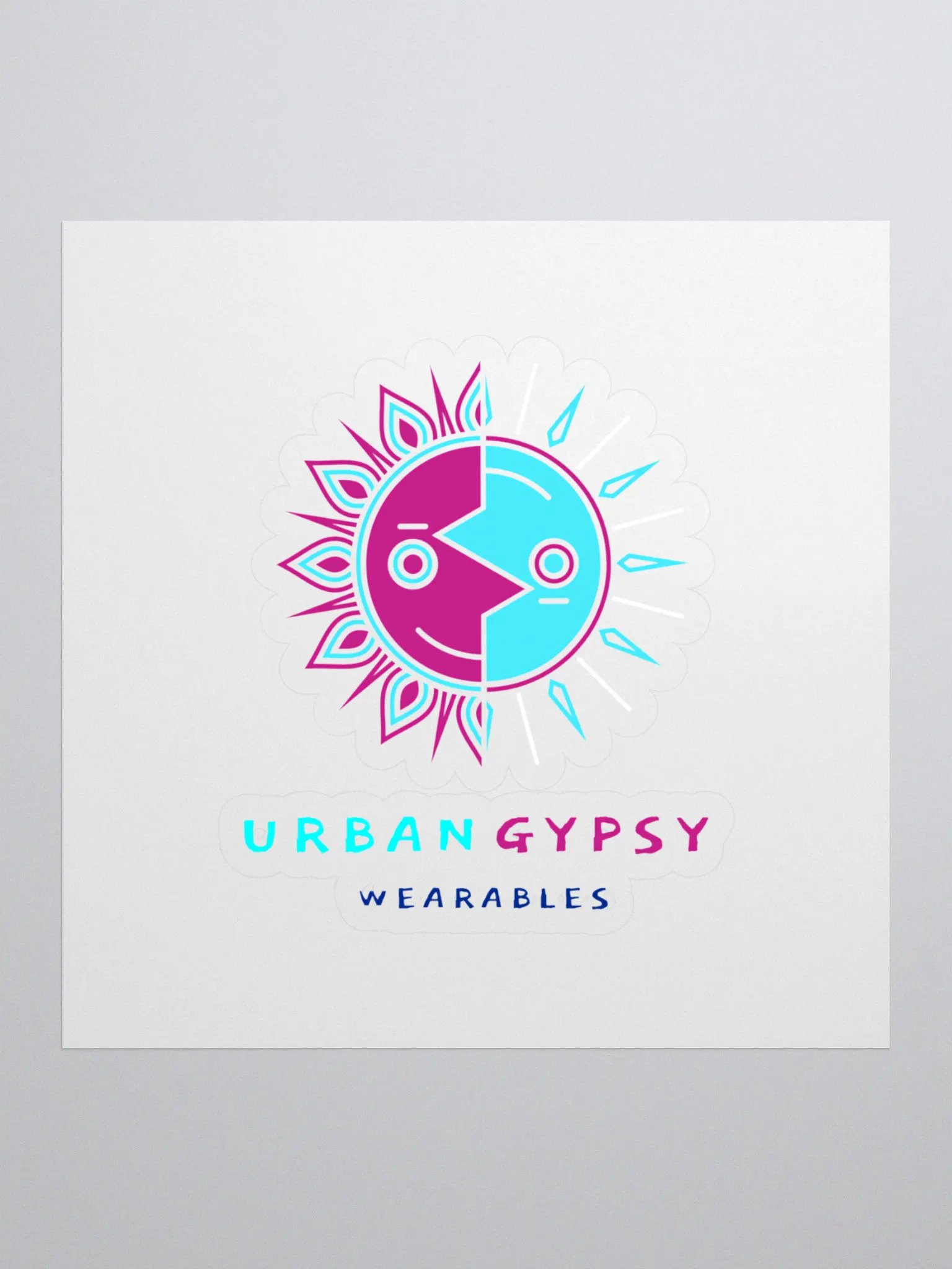 Vibrant Half Sun Moon Urban Gypsy Sticker Set product image (1)