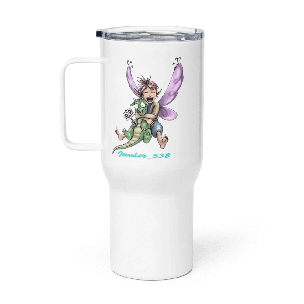 Whimsical Fairy and Dragon Hug Travel Mug product image (1)