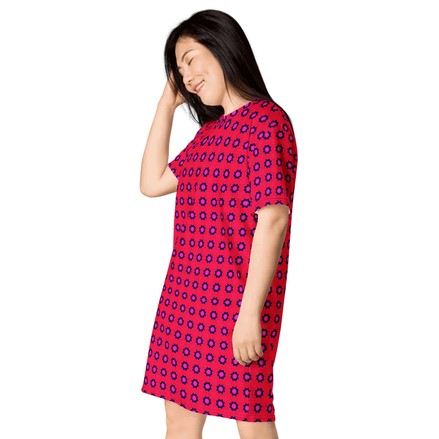 Abstract Red TShirt Dress product image (8)