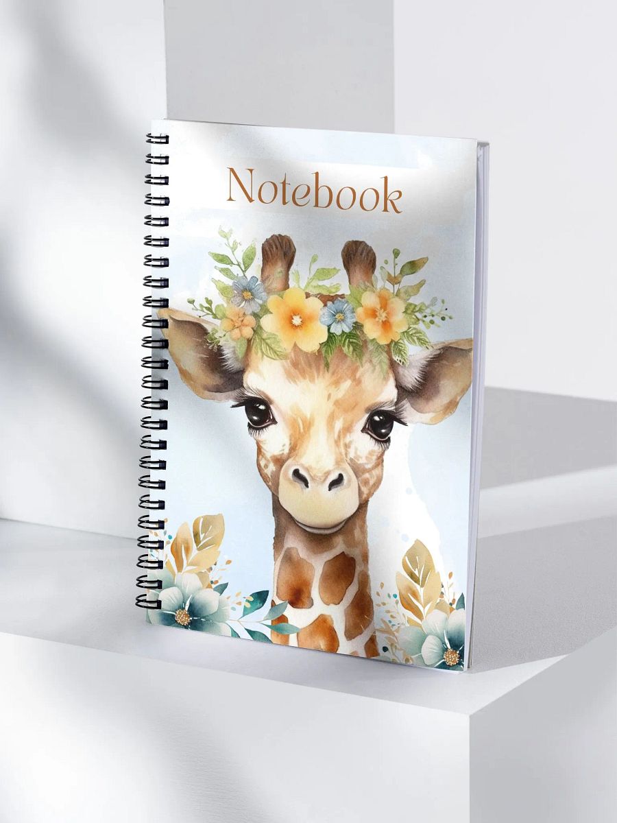 Whimsical Giraffe Floral Spiral Notebook product image (4)