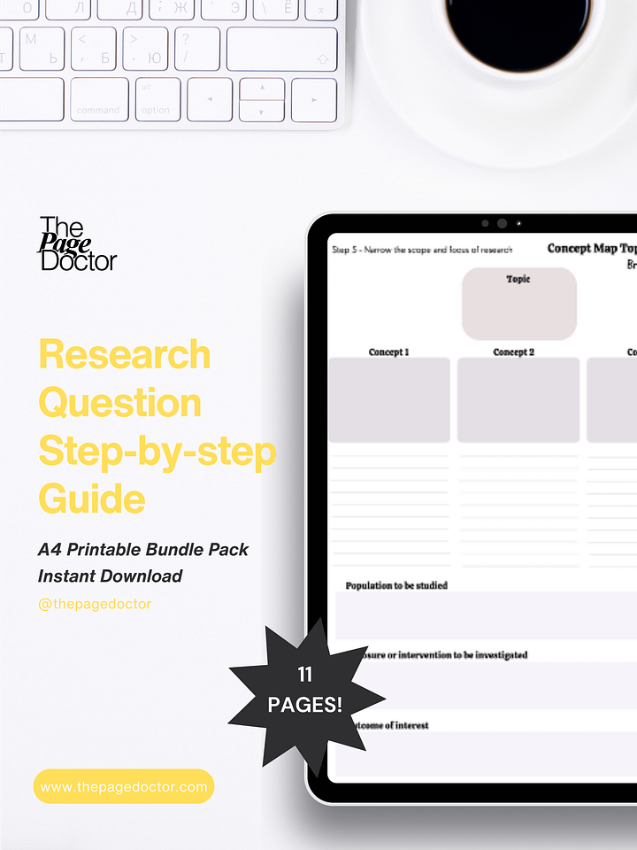 Writing A Research Question 7-Step Template product image (1)
