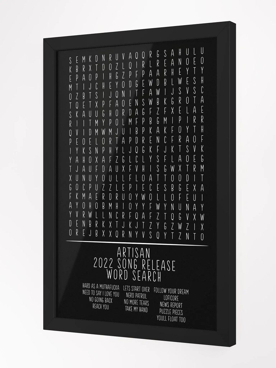 2022 Song Release Word Search Poster product image (2)