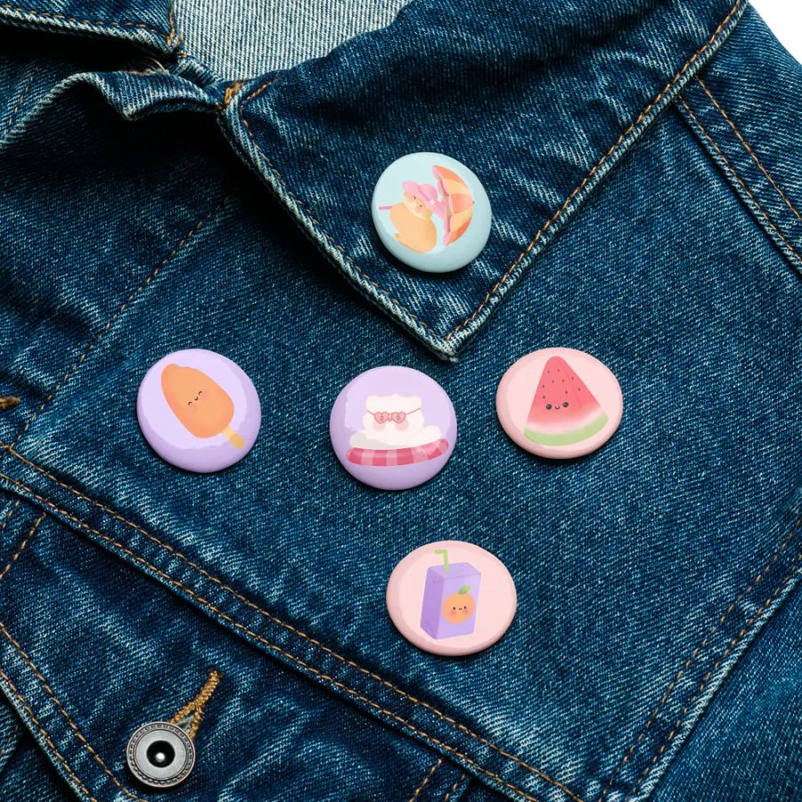 Summer Fun Cute Cat Button Pins Set product image (5)