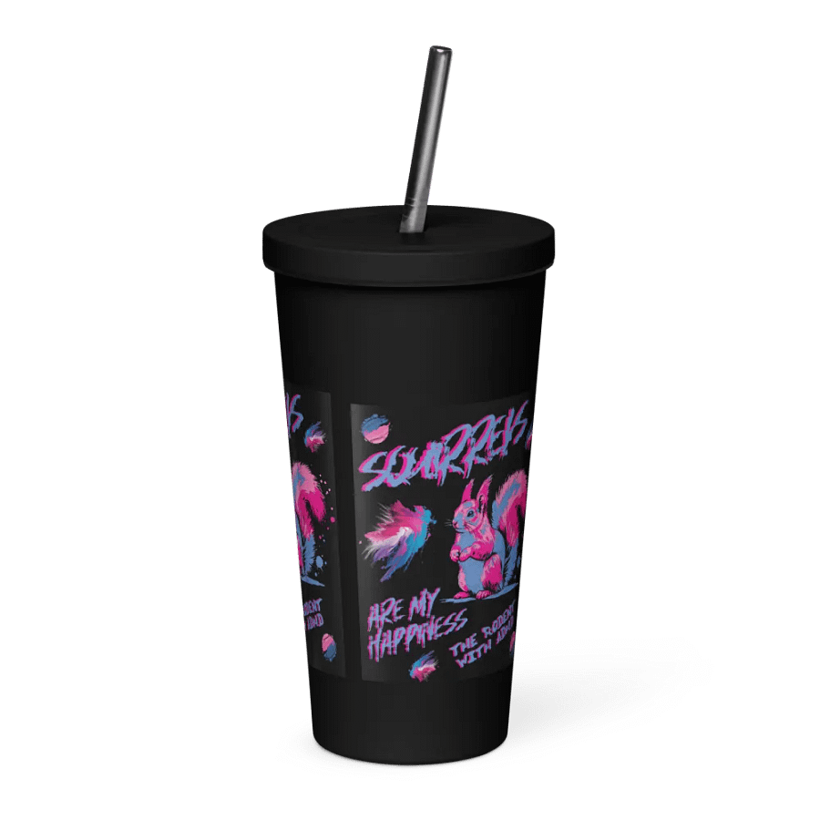SQUIRRELS ARE MY HAPPINESS, Neon Squirrel Party Insulated Tumbler product image (3)