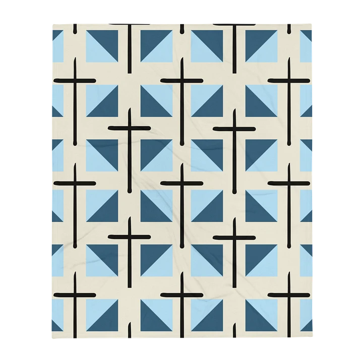 Blue Cross Quilted Patterned Blanket product image (2)