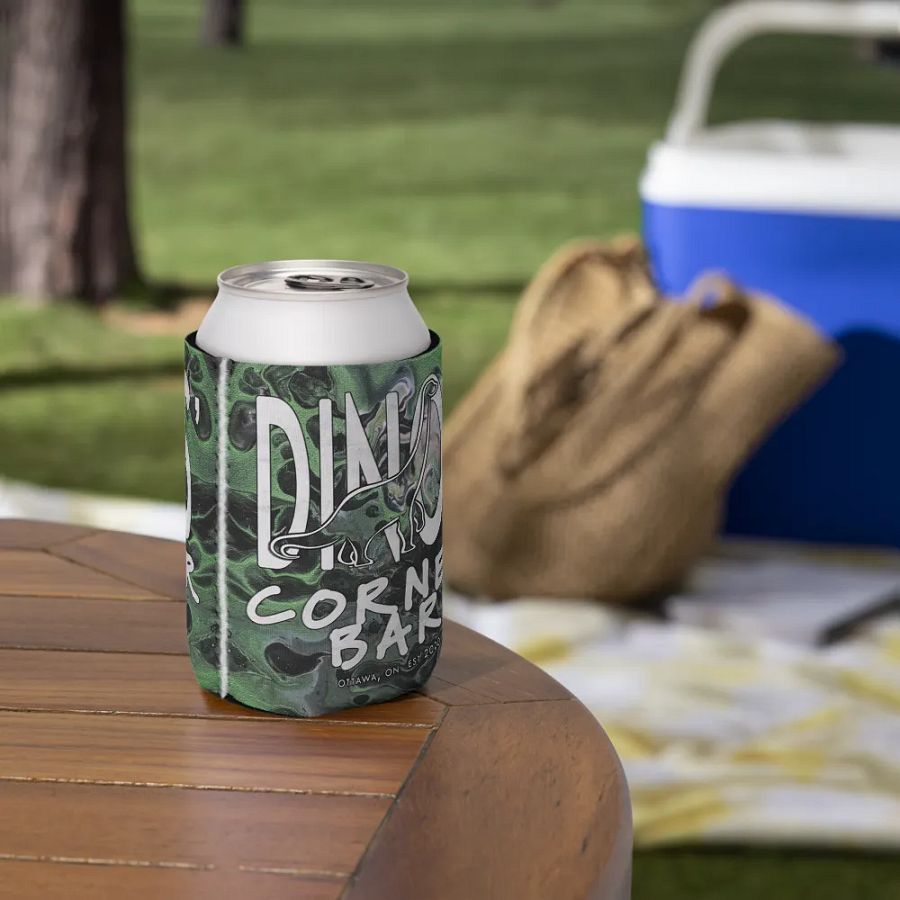 Dinos' Corner Bar Metallic Green Fluid Acrylic Coozie product image (6)