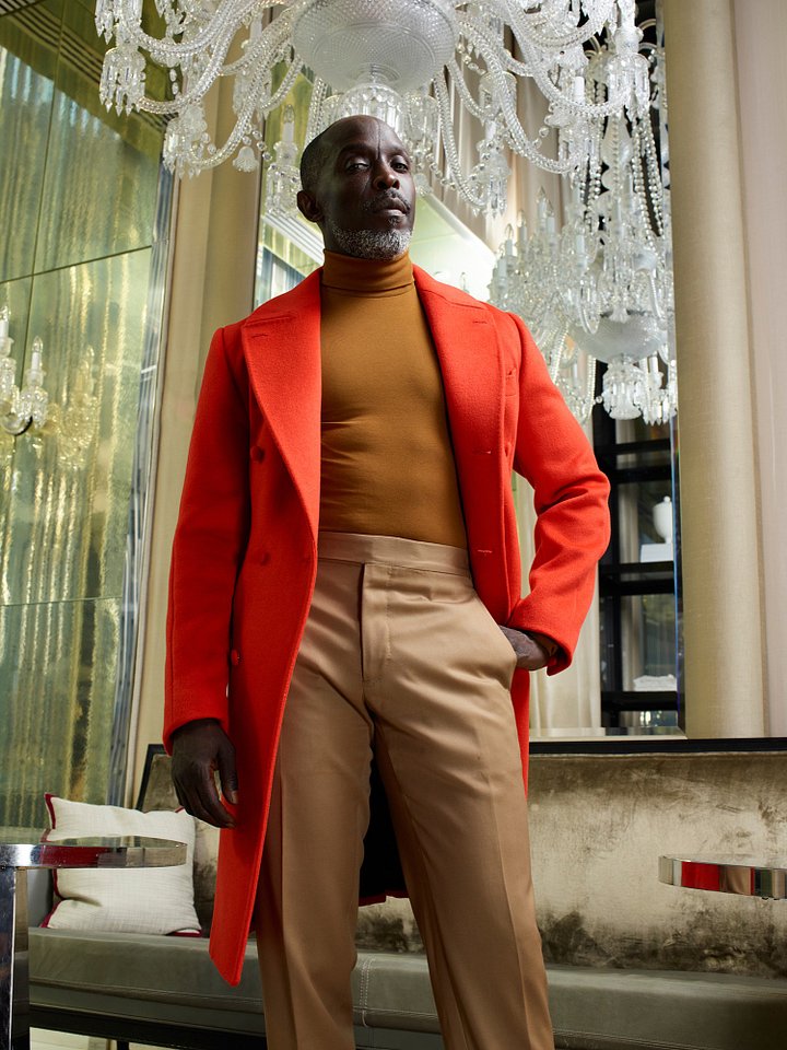 MEN'S ORANGE DOUBLE FACE CASHMERE COAT product image (1)