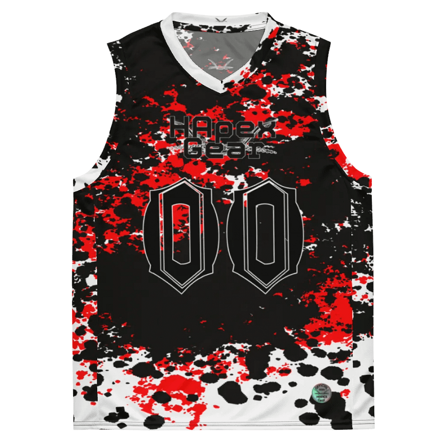 Recycled Unisex Basketball Jersey - Black HApex Gear Black Logo product image (2)