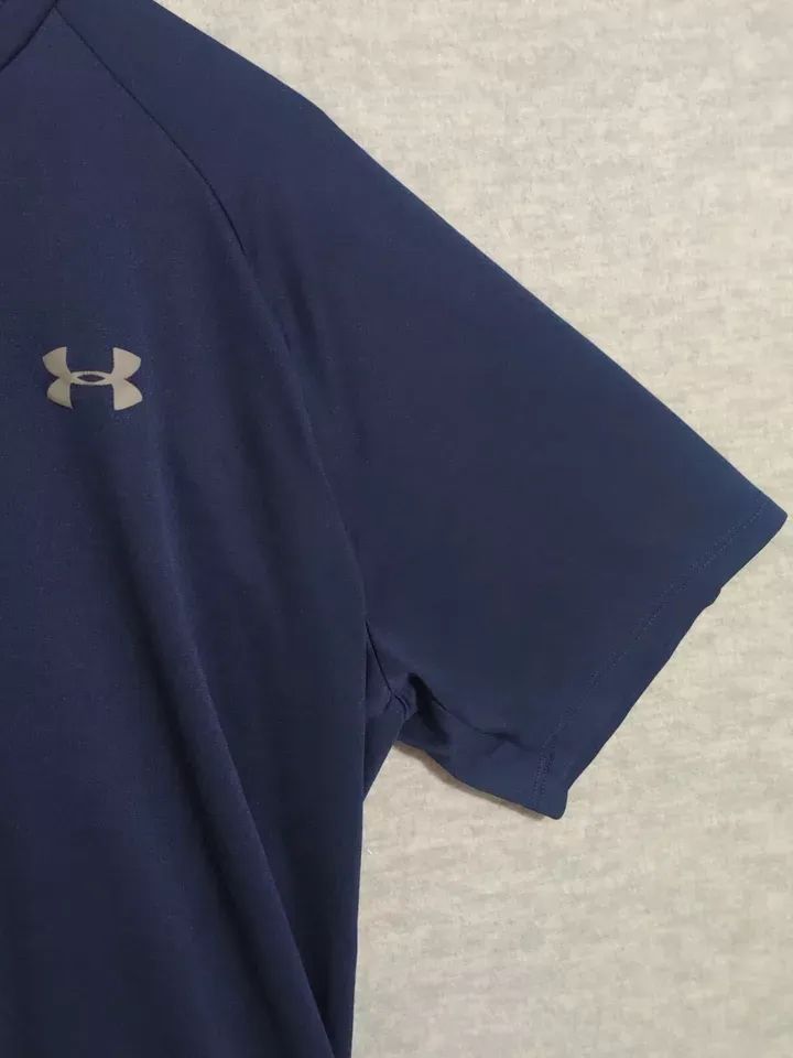 Under Armour Men Activewear Top Large Navy Logo Short Sleeve Crew Neck Tech Tee product image (3)