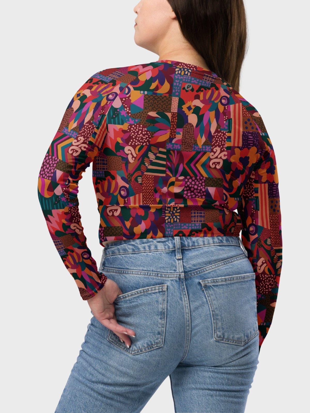 Recycled Crop Top "Abstract African Ethnic Pattern" product image (6)