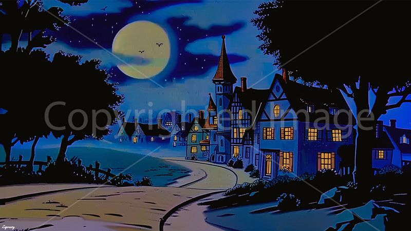 Lepreezy's Illustration Digital Wallpaper (Vintage Halloween Town)