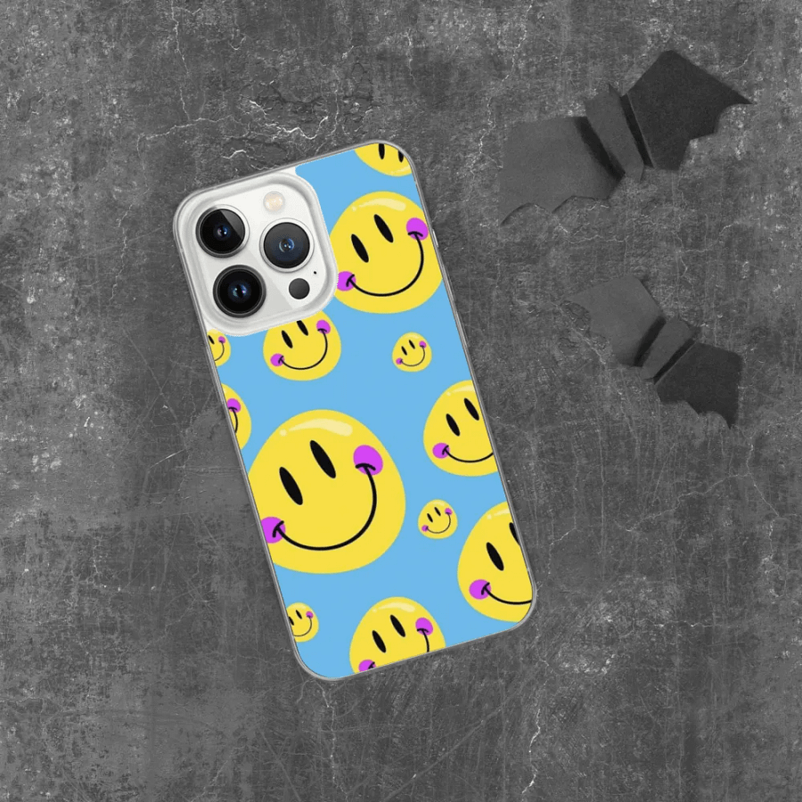 Smiley Faces Blue iPhone Case product image (6)