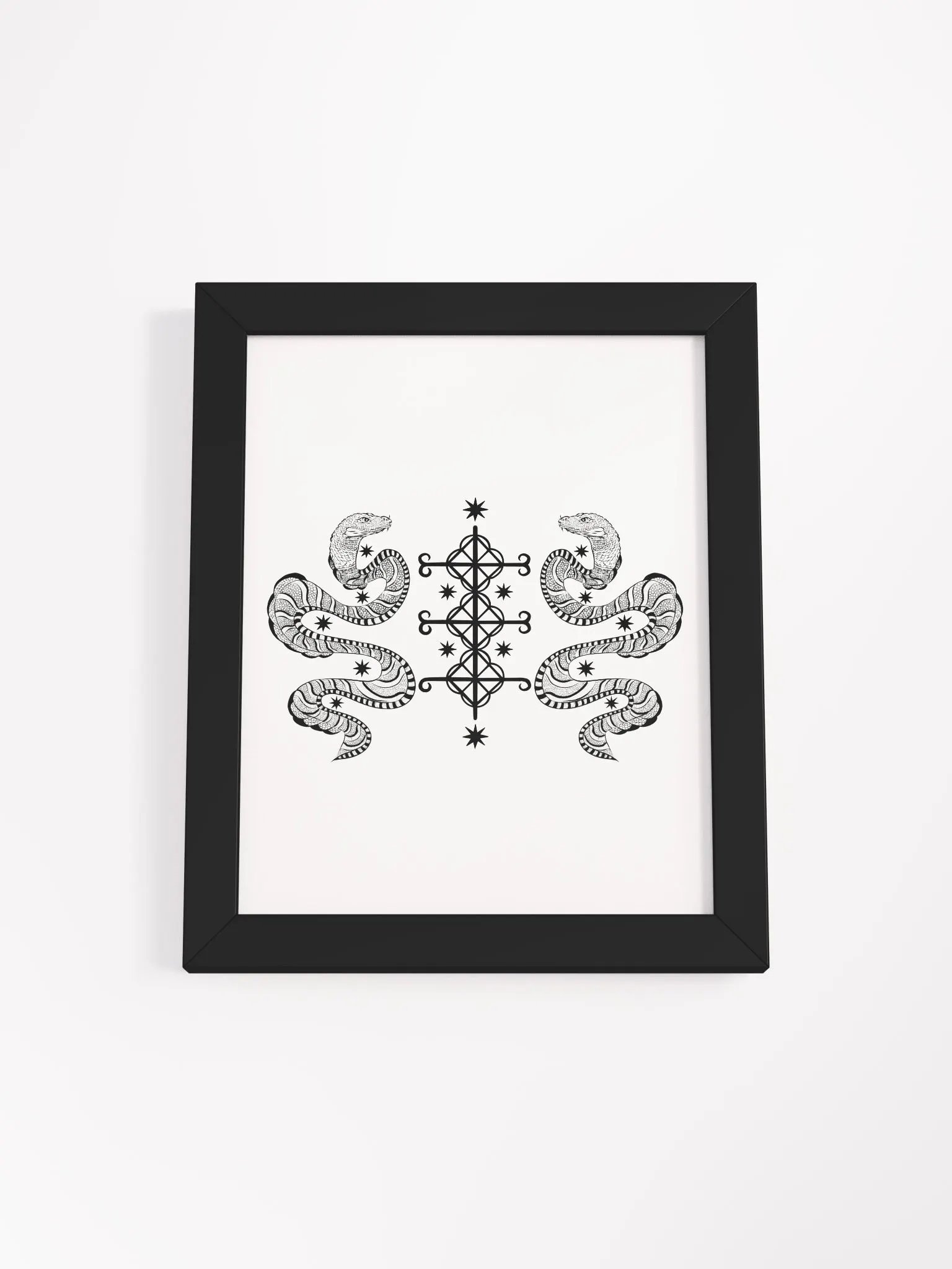 Frame with Damballah, Ayida Wedo vèvè product image (9)