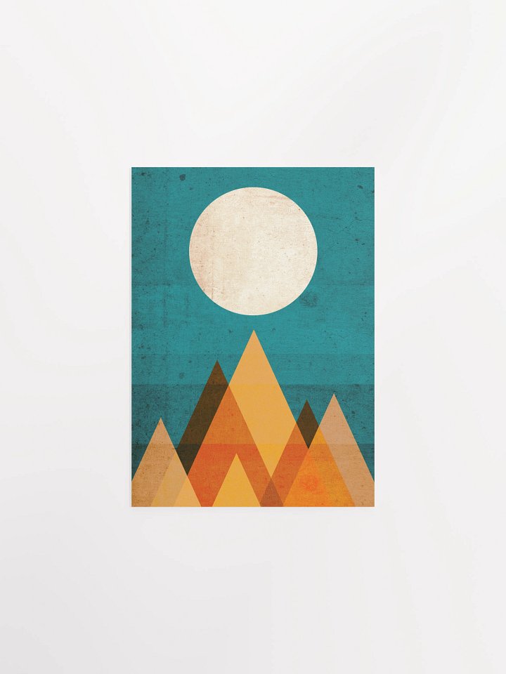 Abstract Geometric Mountain and Moon Art Print product image (6)