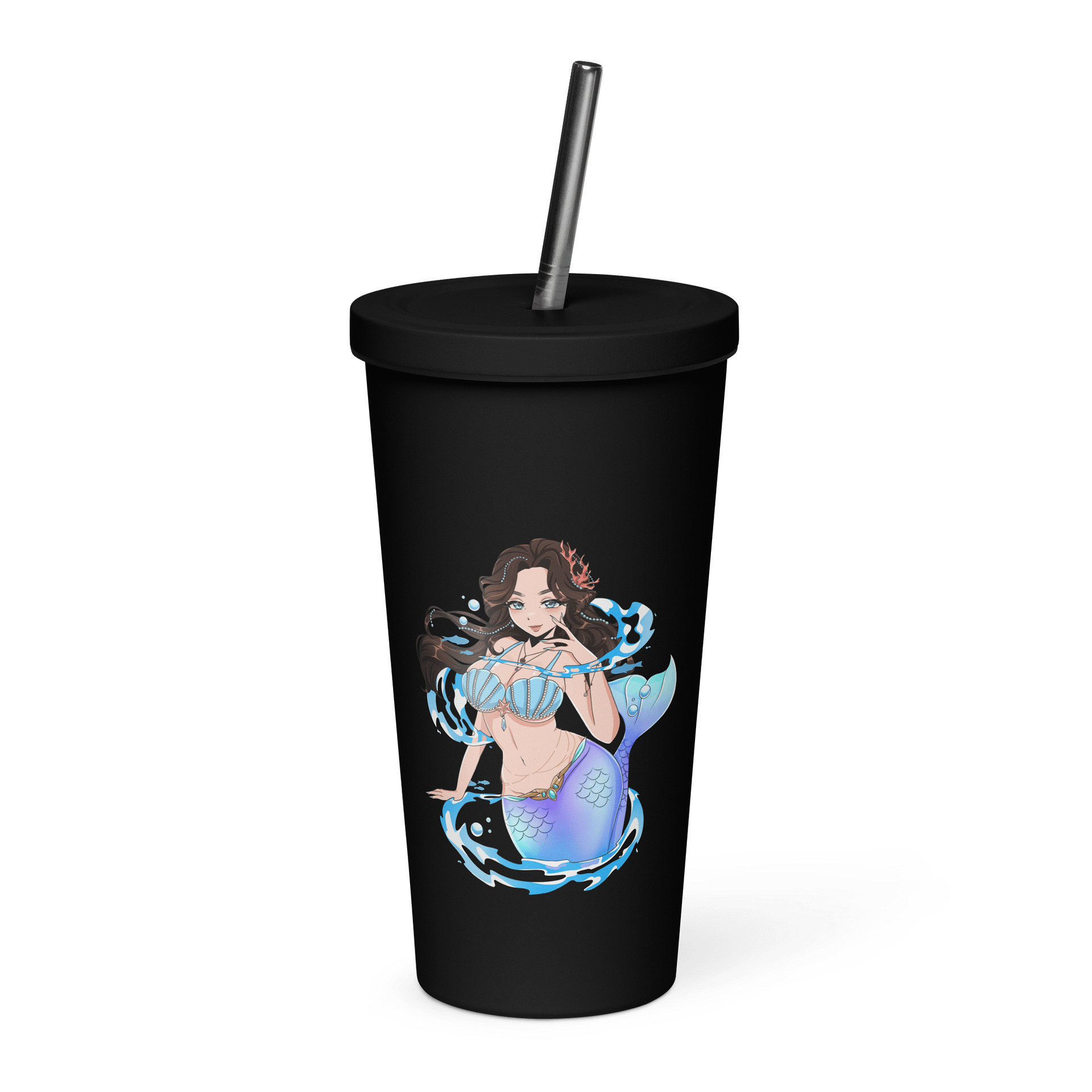 Mermaid Tumbler with metal straw product image (6)