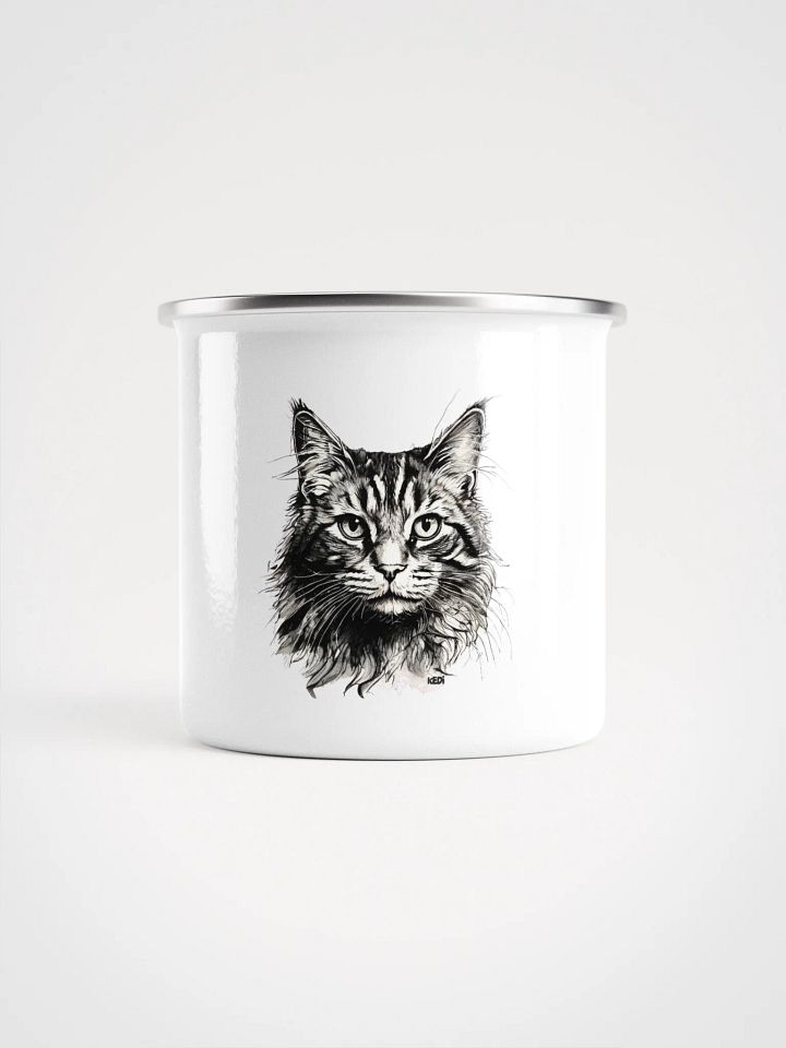 Whiskered Wanderlust Enamel Mug product image (1)