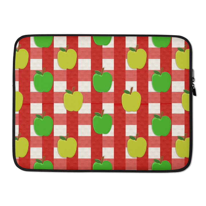 Apple Gingham Pattern in Red Laptop Sleeve product image (2)