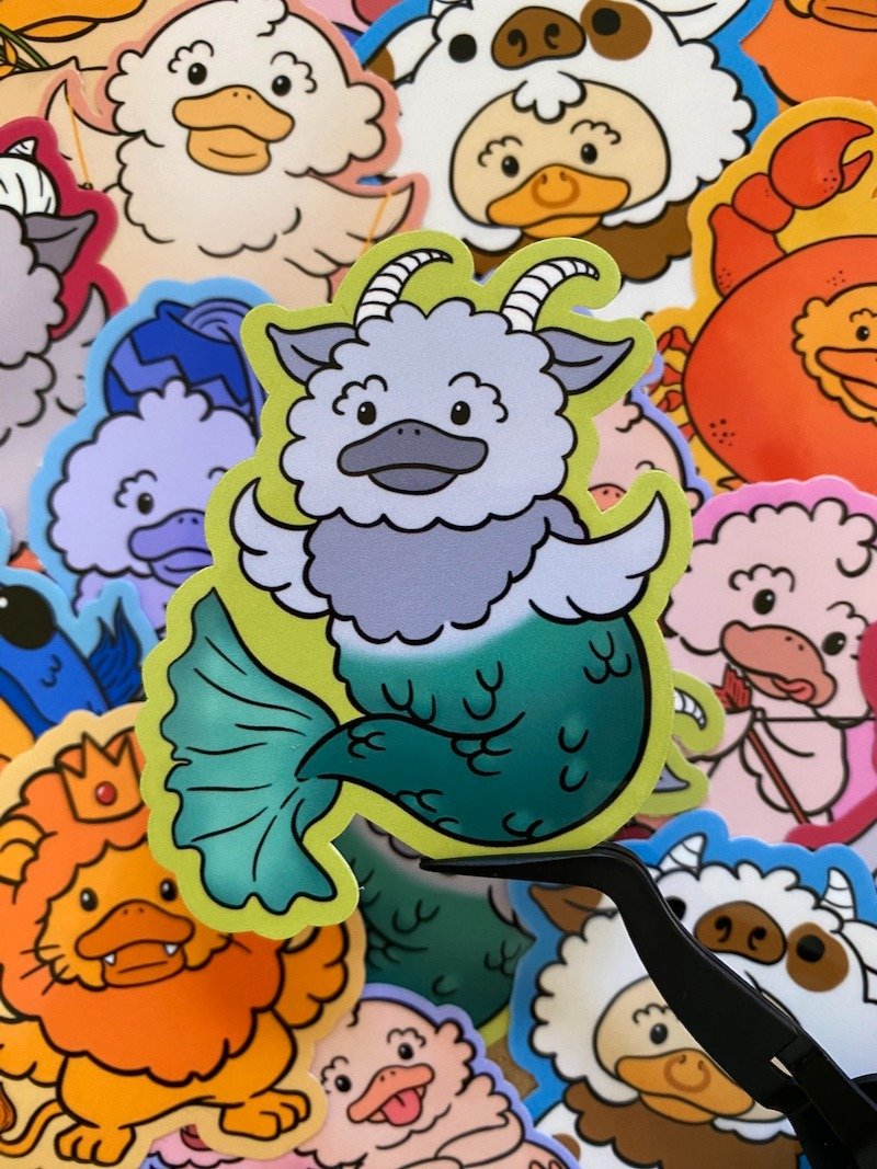 Capricorn Duck Sticker product image (1)