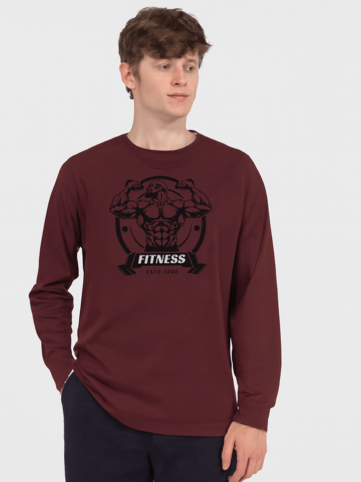 Fitness ESTD 2000 Graphic Long Sleeve T-Shirt product image (13)