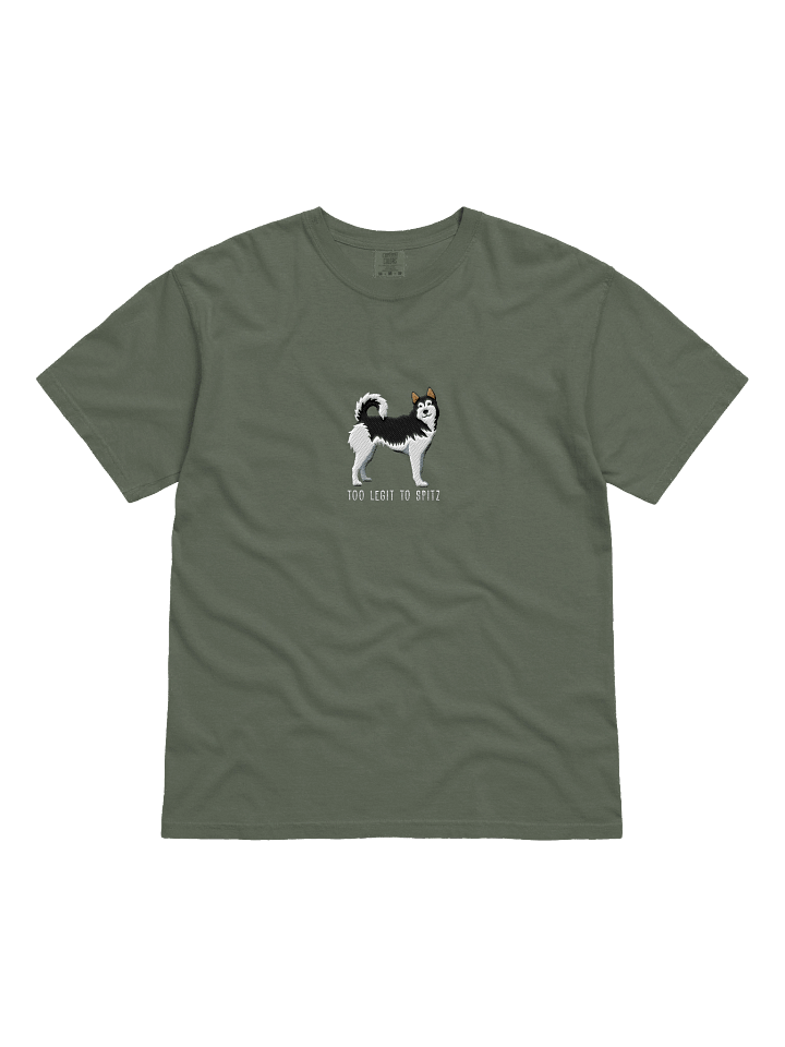Too Legit to Spitz T-Shirt(Embroidered) of a Siberian Husky(Black & White) product image (21)