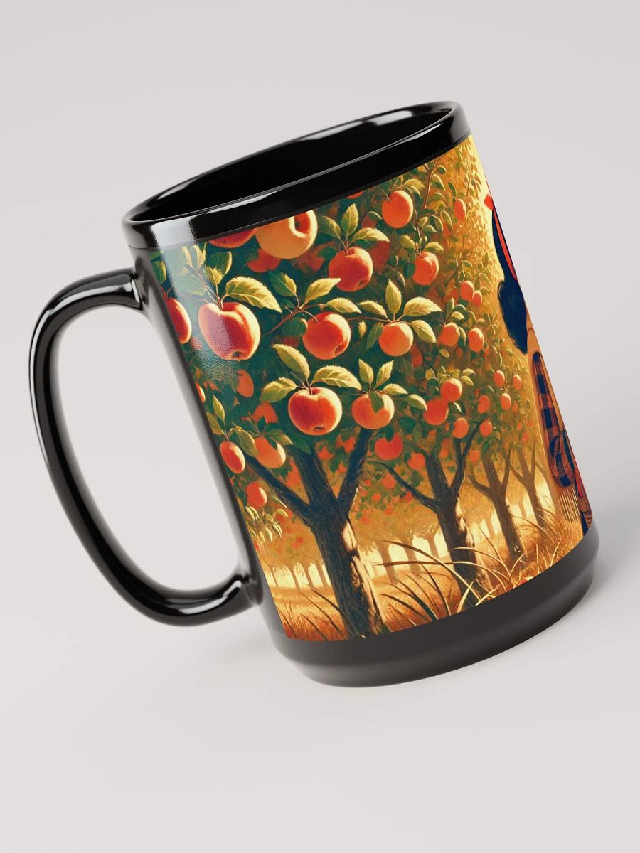 Fall Apple Harvest Coffee Cup - 15 oz Glossy Black Mug product image (4)
