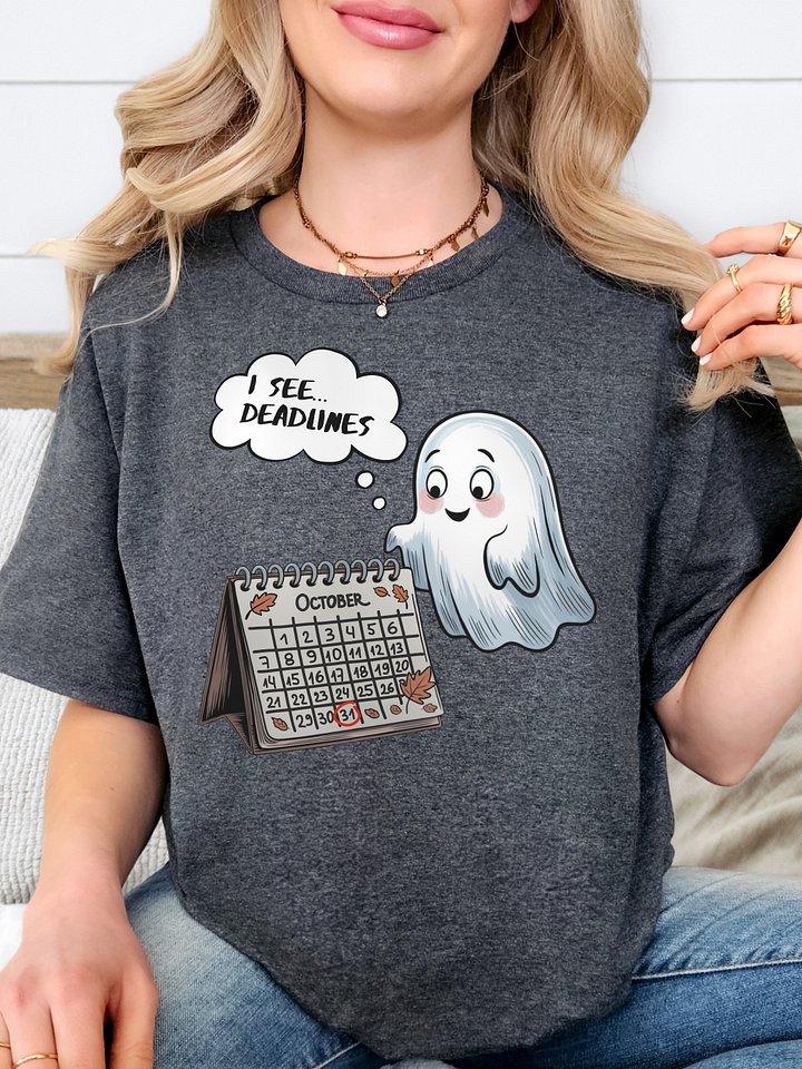 Cute Kawaii Ghost Halloween T-Shirt for Office Workers and True Crime Lovers product image (43)
