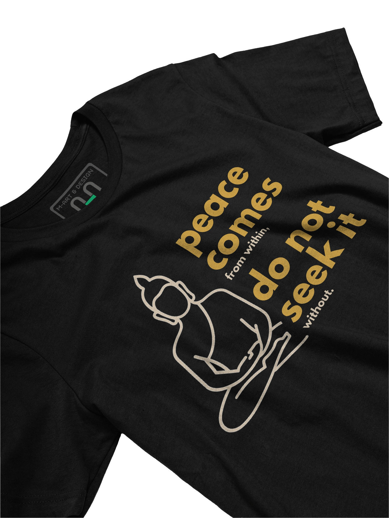 Minimalist Buddha T-Shirt – “Peace Comes from Within” Quote – Mindful Zen Tee product image (2)