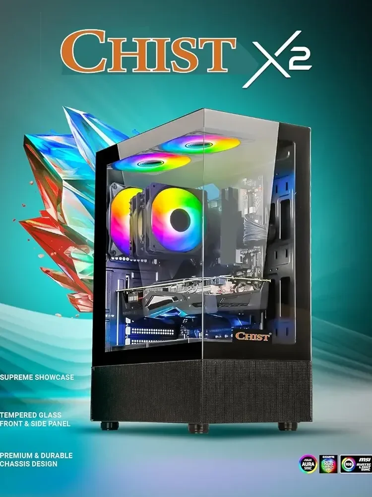 CHIST Gaming Desktop, 11th Gen Core i5-11400F 6 Core 12Threats, 32GB RAM, 1TB NVMe SSD, GT 730 4GB Graphic Card GDDR5, 24 IPS Brazel Monitor Keyboard Mouse,Wi-Fi, Windows 11 Pro product image (5)