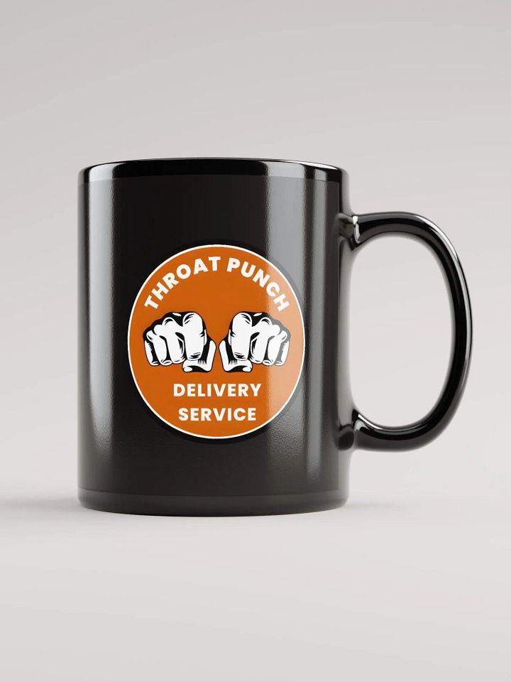 Throat Punch Delivery Service Logo Black Glossy Mug product image (1)