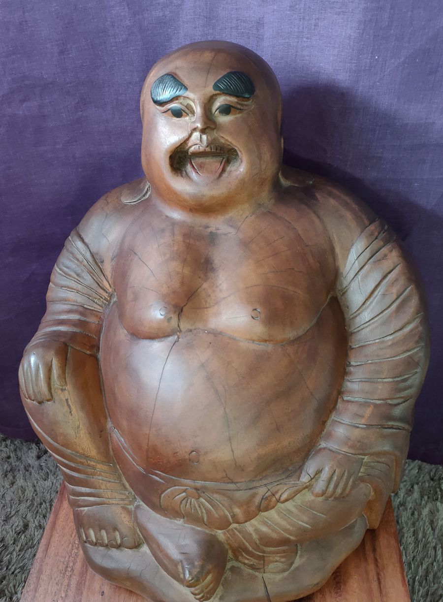 Buda chinês madeira grande é o Deus buda gordo product image (6)