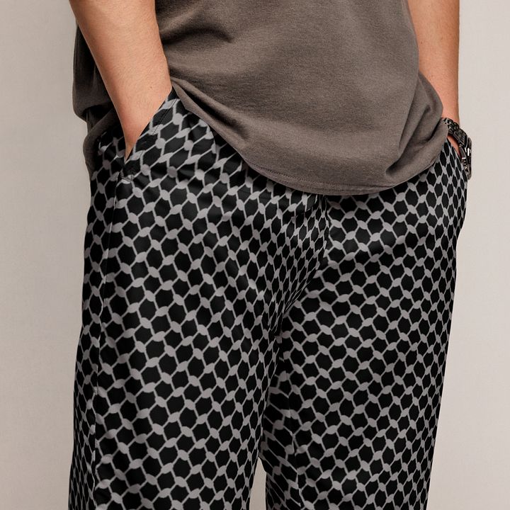 Kufiya Athletic Track Keffiyeh Pants Black & Grey product image (1)