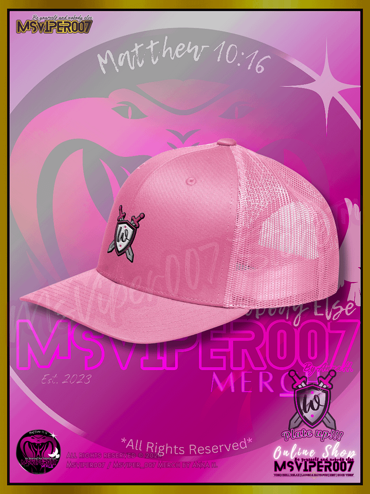 Trucker Hat [Embroidered Design(s) - MsViper007's "WS-Plate Up!!!™ " [royal pink] [V1] Foam Trucker Hat by Anna H. product image (2)