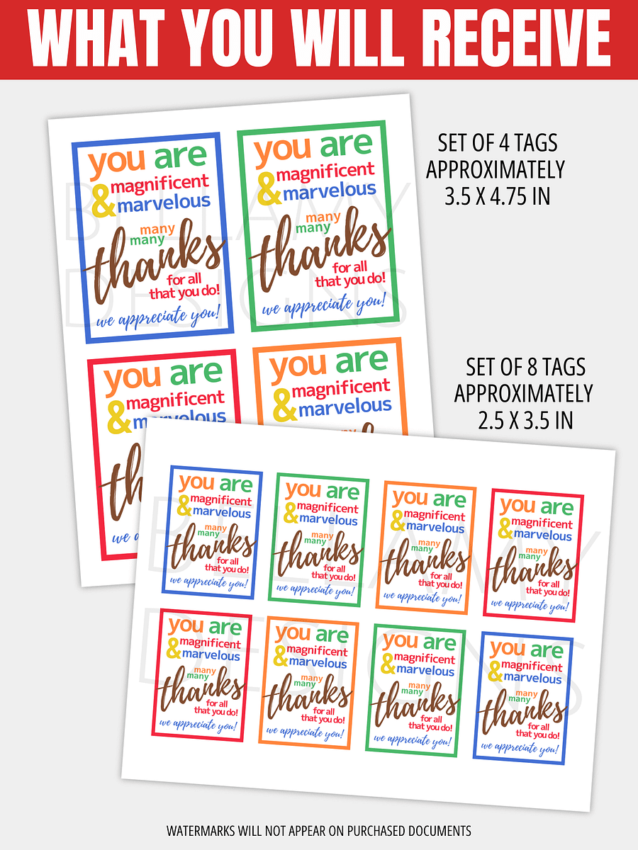 Chocolate Candies Thank You Gift Tags product image (2)