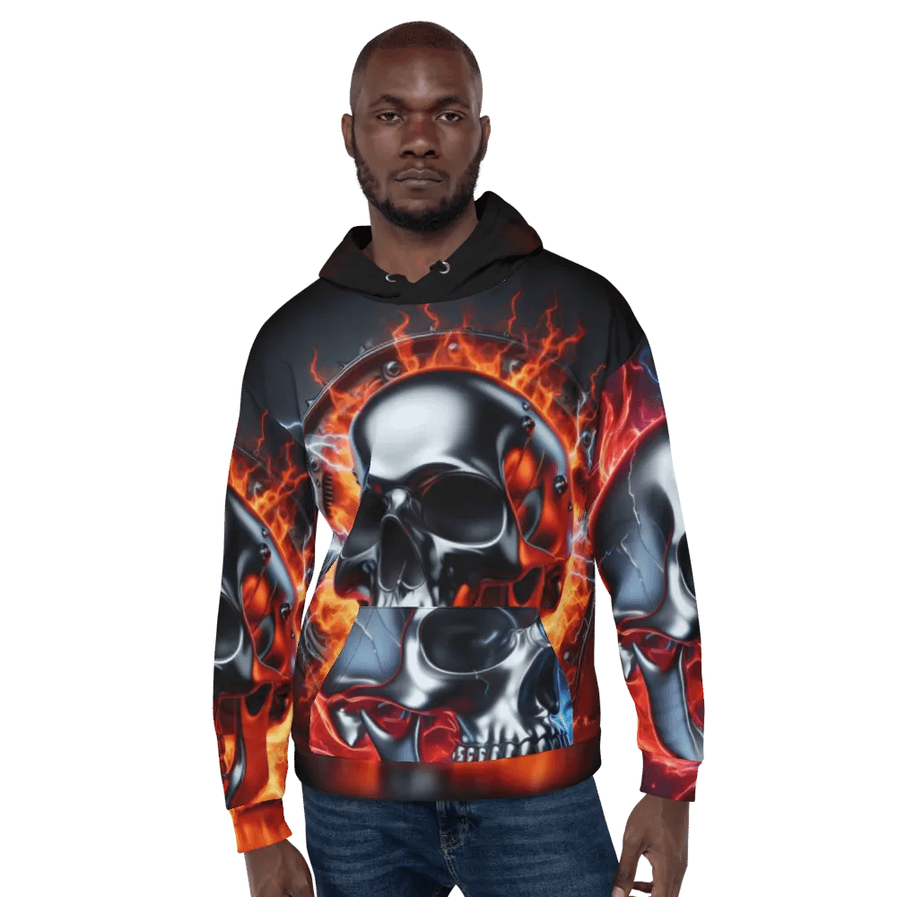 Electric Inferno - Unisex Skull Hoodie #8 product image (6)